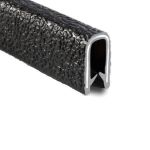 Rubber Edge Trim 13x15mm (6-8mm thick plate) PVC Black
