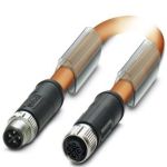 M12-S Power (3+PE) Cable L=5000mm MALE-FEMALE Straight Shielded