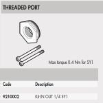 9210002 Syntesi-SY1 Threaded Port In-Out 1/4“ kit 