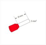 Ferrule (Adereindhuls) Red 1.0mm² (L=8mm)