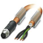 M12-S Power (3+PE) Cable L=10000mm MALE Shielded with Openend 