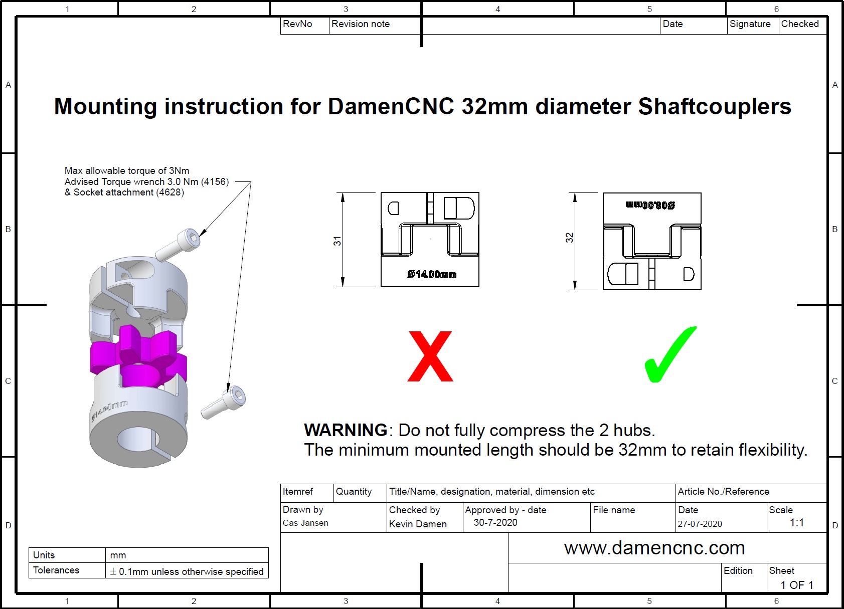 14915 instruction for damencnc 32mm shaftcoupler 2d dimensions