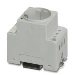 DIN rail electrical socket, with LED, grey-housing, push in terminals