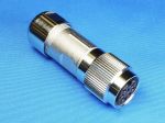 300200 - M16 8-pole Straight Female Shielded Connector, cable diameter 8-10.5mm