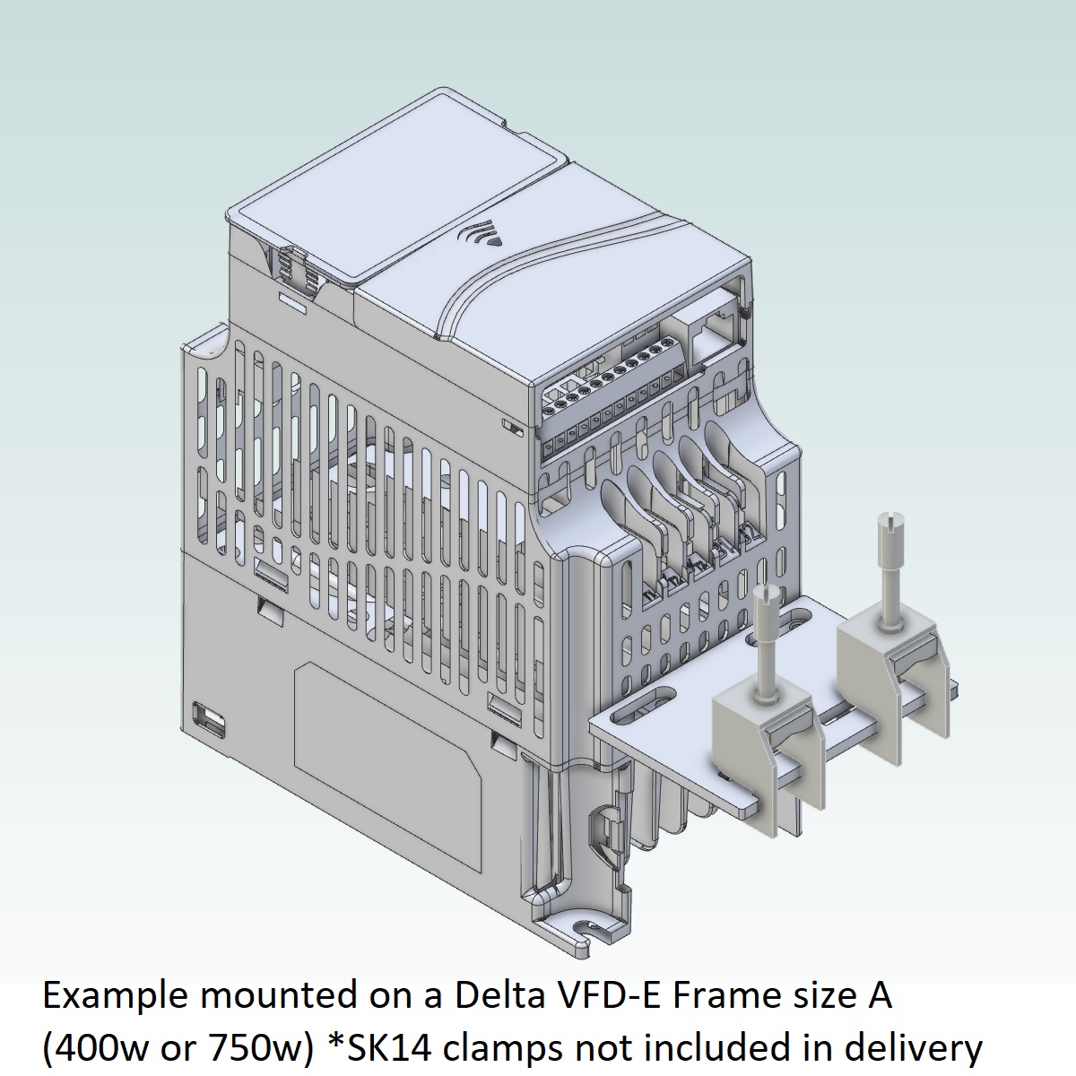 5209-3 EMC Shield Plate for Delta VFD-E Frame A-B-C Frame A 3D