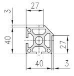 MayTec Profile 40x40 2E,45°, SP (Heavy) Panel bazel profile