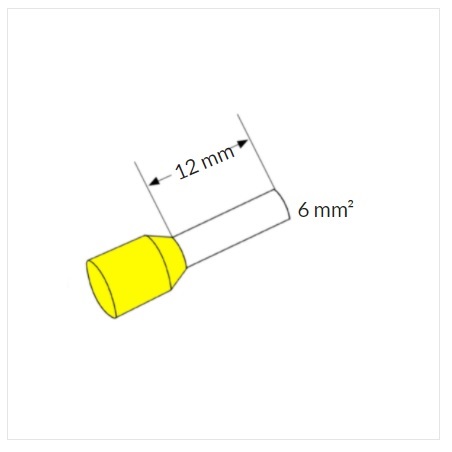 56961 ferrule adereindhuls yellow 6mm l12mm