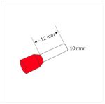 Ferrule (Adereindhuls) Red 10mm² (L=12mm)