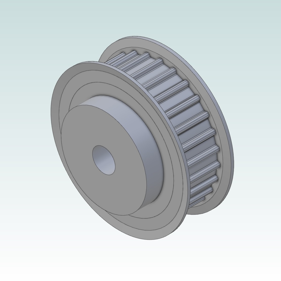 65711 at5 pulley 21at5 z27 for 10mm wide belts 3d render