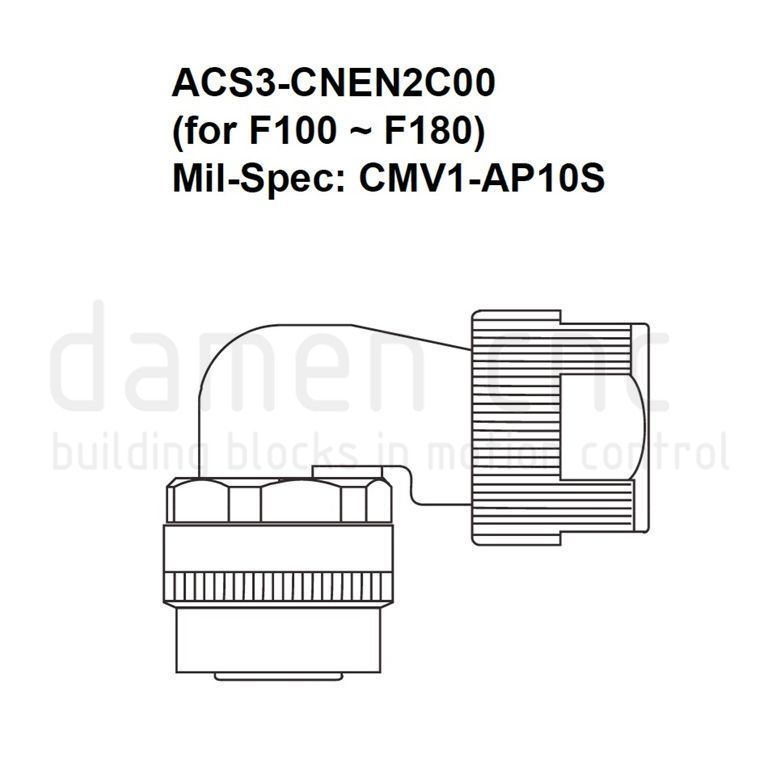 6789-5 40m Encoder Cable for Delta B3 1kW-2kW - Framesize 100 130 - Angled connector