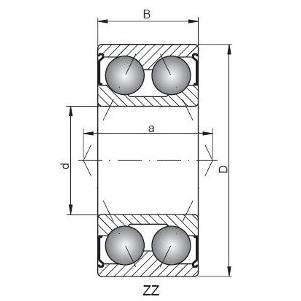 7053 angular contact bearings 32015201zz 12x32x159 double row cross section 1