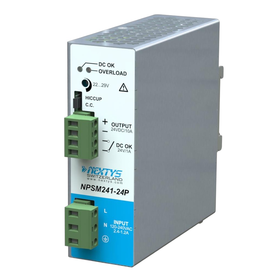 7344-1 NPSM241-24P 24VDC 240W - Ultra Compact - Parallelable - DIN Rail PowerSupply 3D Render