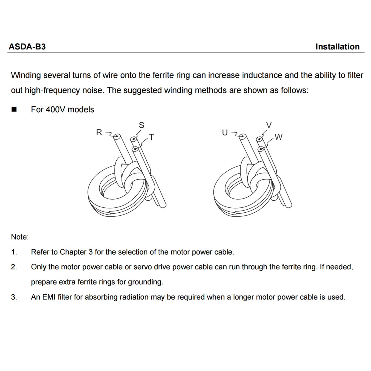 7637-4 ASD-ACFC7K00 Ferrite Ring -EMC noise suppression for Delta B3 and A3 Servo systems How to you