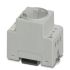 DIN rail electrical socket with LED grey-housing push in terminals
