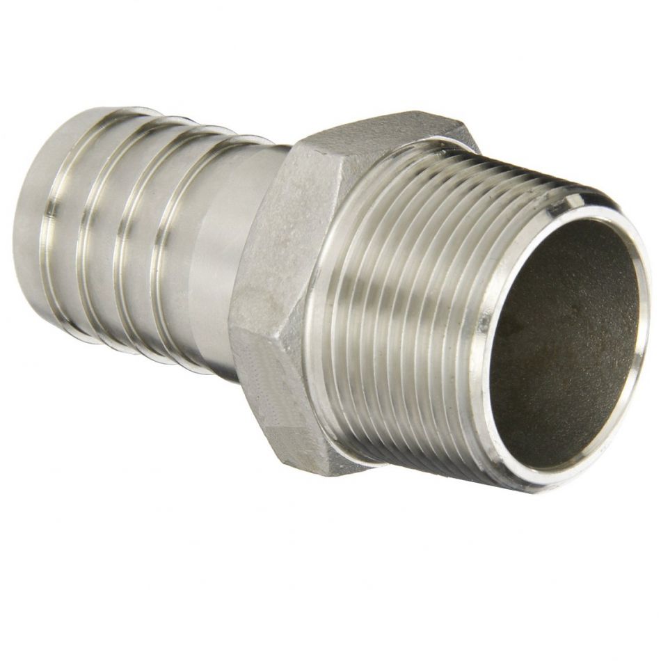 2-1/2" BSPT Male x Fit 2.9" I/D Hose Barb 304 Stainless Fitting Connector 