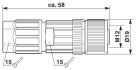 M12 4-pole Straight Female Connector - 1424655