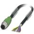 m12 8 pole cable l1500mm male shielded with openend 