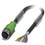 M12 8 Pole Cable L=3000mm FEMALE Shielded with Openend 