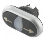 M22-DDL-S-X7/X7 2-Way Pushbutton black,white arrows,22mm,Momentary,(216710)