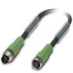 M8 3 Pole Cable L=300mm MALE-FEMALE Straight 