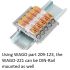 WAGO 221-2504 Mounting carrier with strain relief 4 way